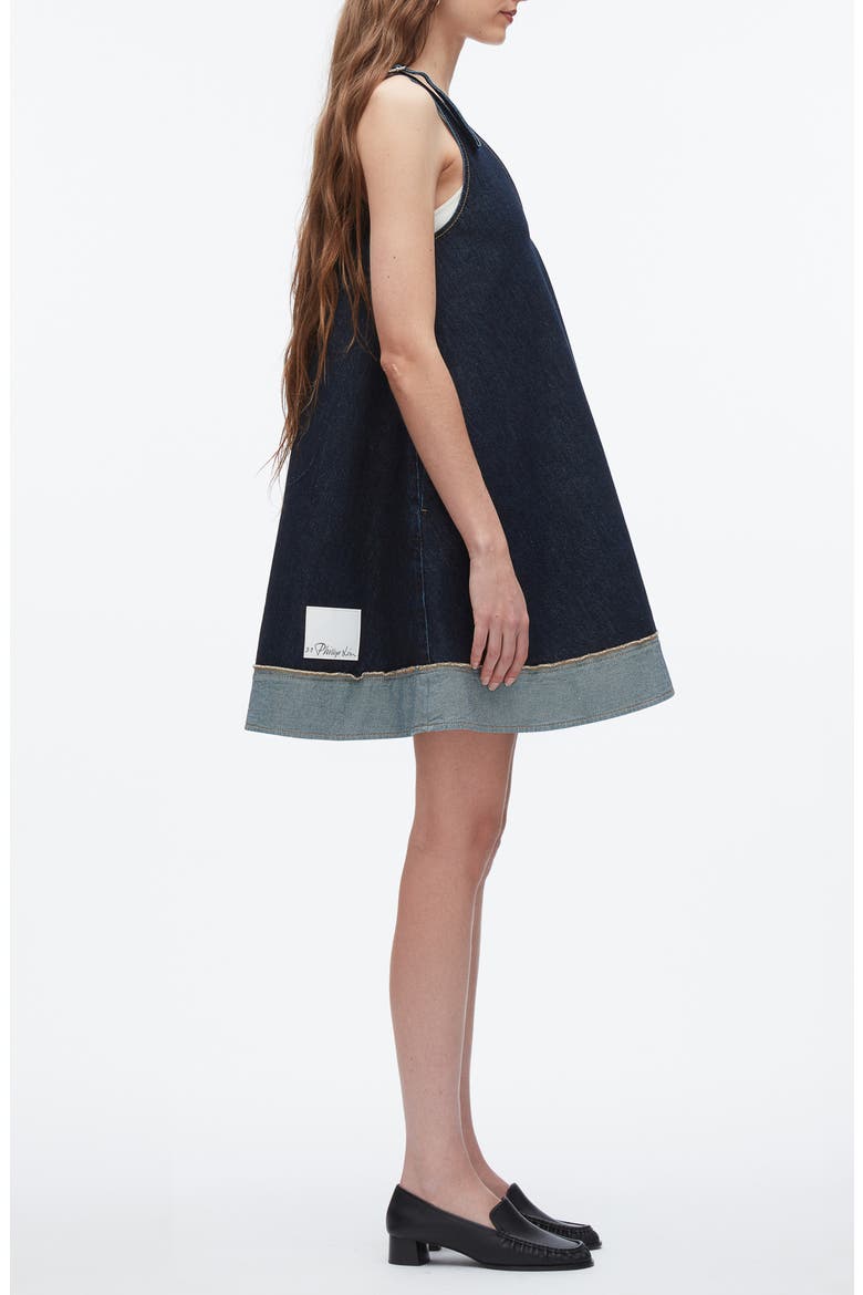 Sleeveless Trapeze Minidress, Alternate, color, DARK INDIGO