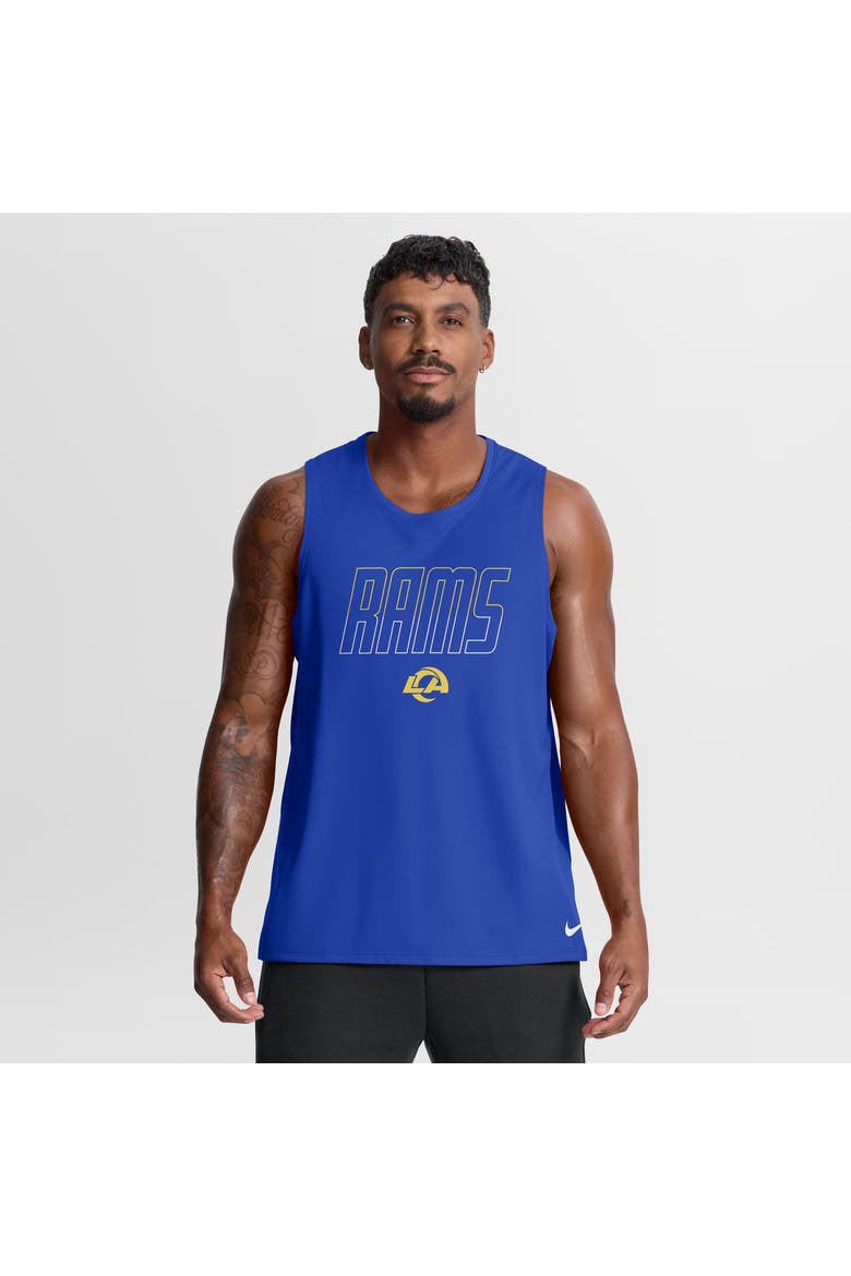 Men's Nike Royal Los Angeles Rams Kickoff Miler Dri-FIT Tank​ Top, Main, color, Royal