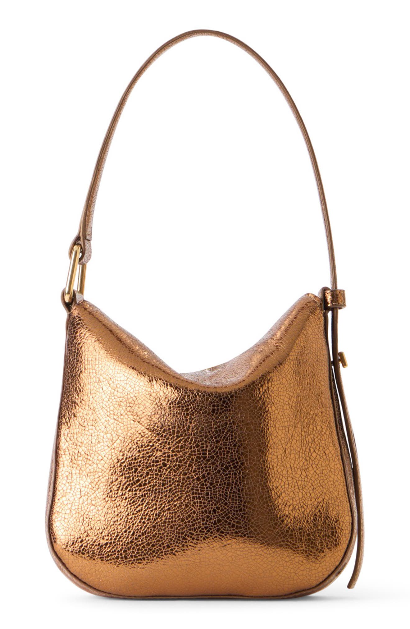 Mini Anna Metallic Leather Hobo Bag, Alternate, color, BRONZE/ GOLD