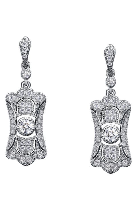 Art Deco Simulated Stone Drop Earrings