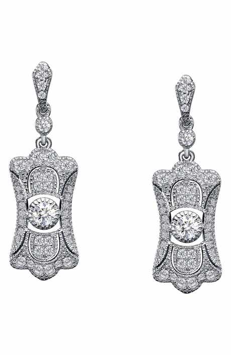 Art Deco Simulated Stone Drop Earrings