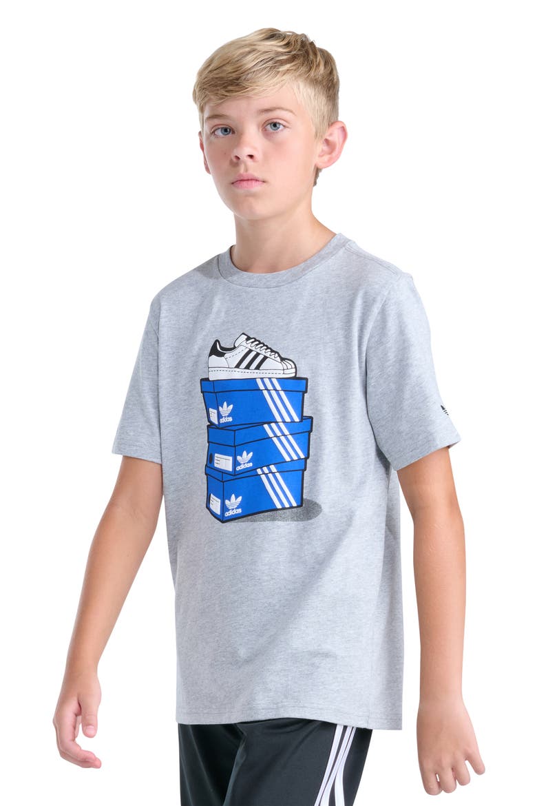 Kids' Shoebox Graphic T-Shirt, Alternate, color, GREY HEATHER