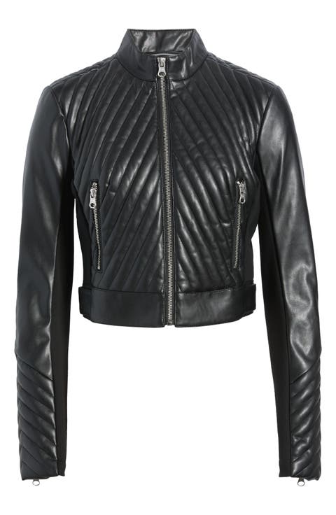 Maeve Quilted Faux Leather Jacket