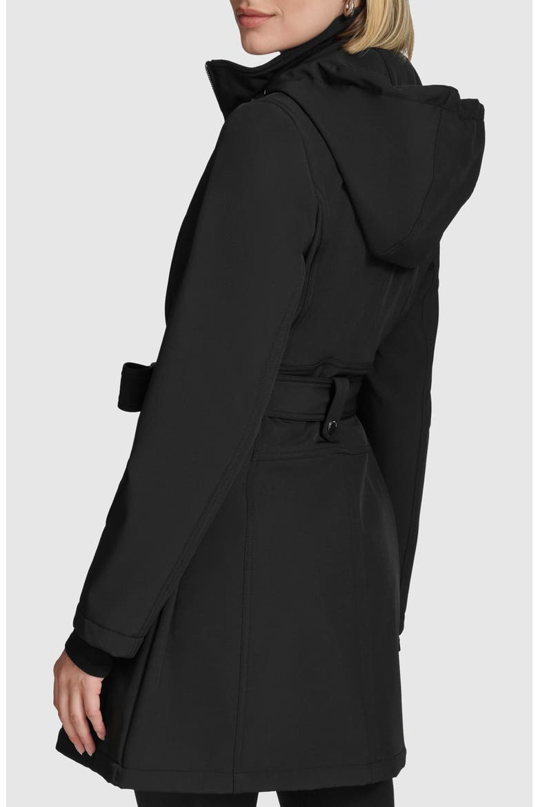 Quinn Water Resistant Belted Trench Coat, Alternate, color, BLACK