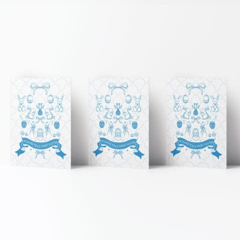 Easter Greeting Card Pack, 'Indigo Sweet Easter' (3 ct)