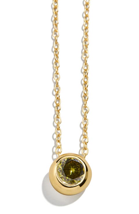 18k Gold Plated Birthstone Pendant Necklace