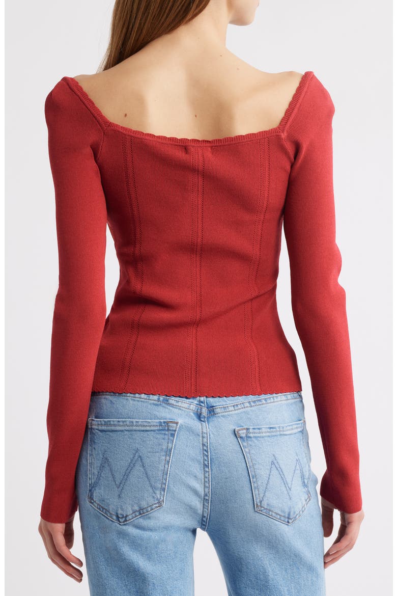 Agatha Rib Corset Top, Alternate, color, CRIMSON