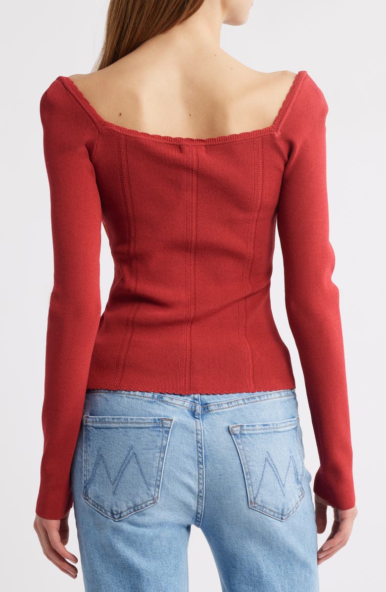 HOUSE OF CB Agatha Rib Corset Top, Alternate, color, Crimson