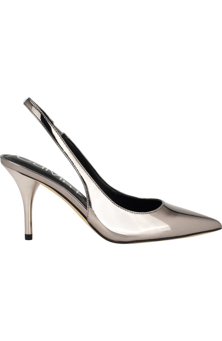 Calvin Klein Cinola Slingback Pointed Toe Pump, Alternate, color, Pewter
