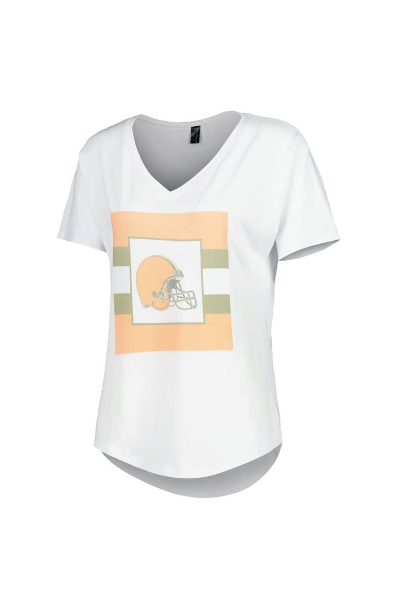 KIYA TOMLIN Women's KIYA TOMLIN White Cleveland Browns Tri-Blend V-Neck T-Shirt, Alternate, color, 