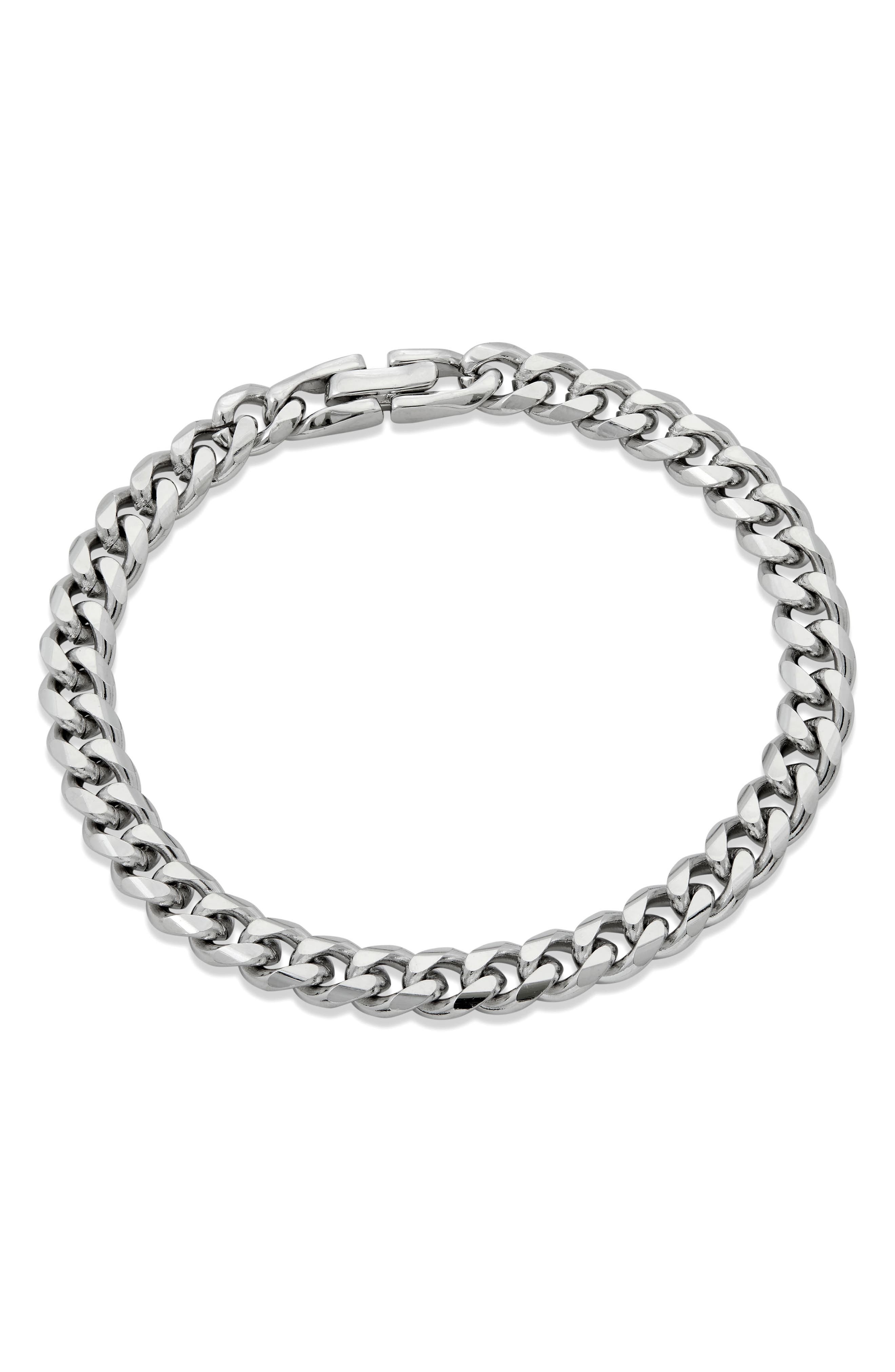 SAVVY CIE JEWELS Flat Curb Chain Bracelet