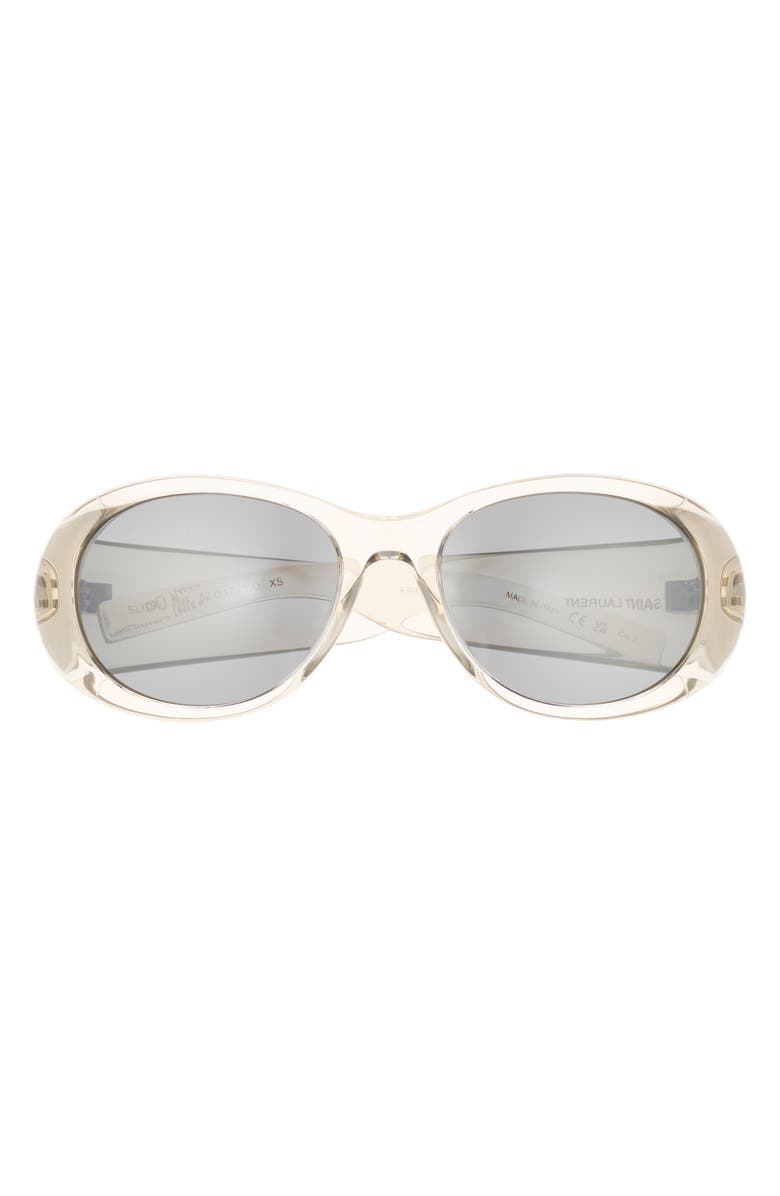 Saint Laurent 52mm Aviator Sunglasses, Main, color, Beige Beige Silver