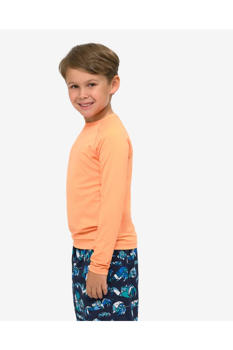 Kid's Long Sleeve Crew Neck Top for Sun and UV Protection, Alternate, color, Tangerine