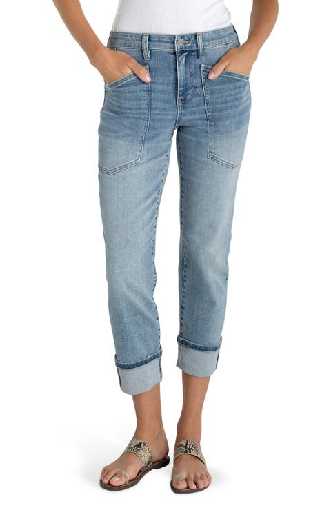 Liverpool Los Angeles Marley Cuffed Crop Girlfriend Jeans (Cruise) (Regular & Petite)