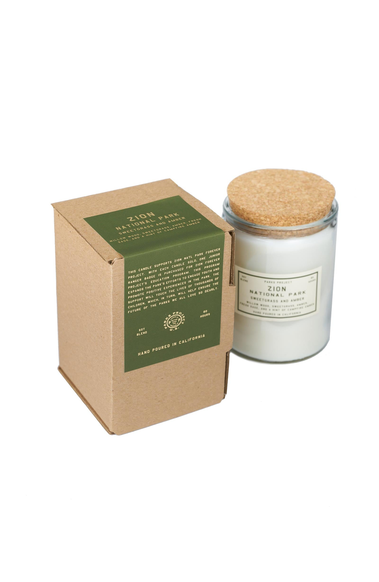 Parks Project Zion Sweetgrass and Amber Candle, Alternate, color, White