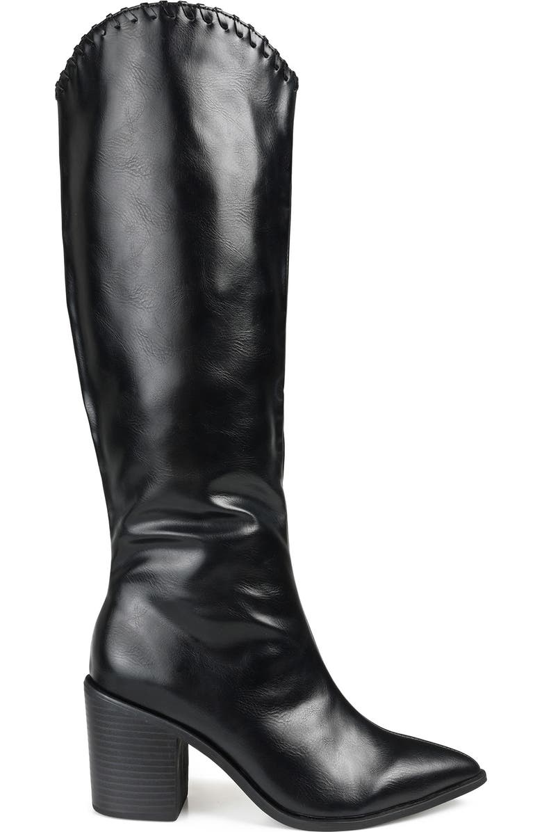 Journee Collection Daria Whipstitch Tall Vegan Leather Western Boot, Alternate, color,