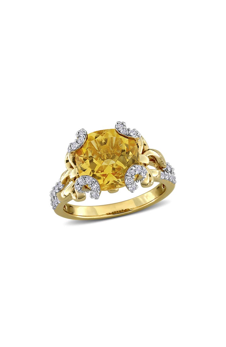 DELMAR Citrine & White Topaz Ring, Main, color, Gold
