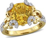 DELMAR Citrine & White Topaz Ring