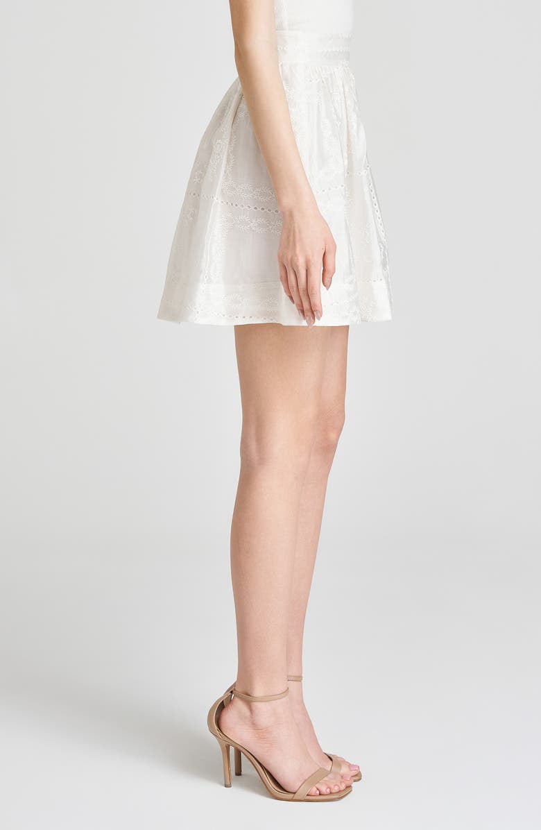 WAYF Rosalie Embroidered Miniskirt, Alternate, color, Eggshell