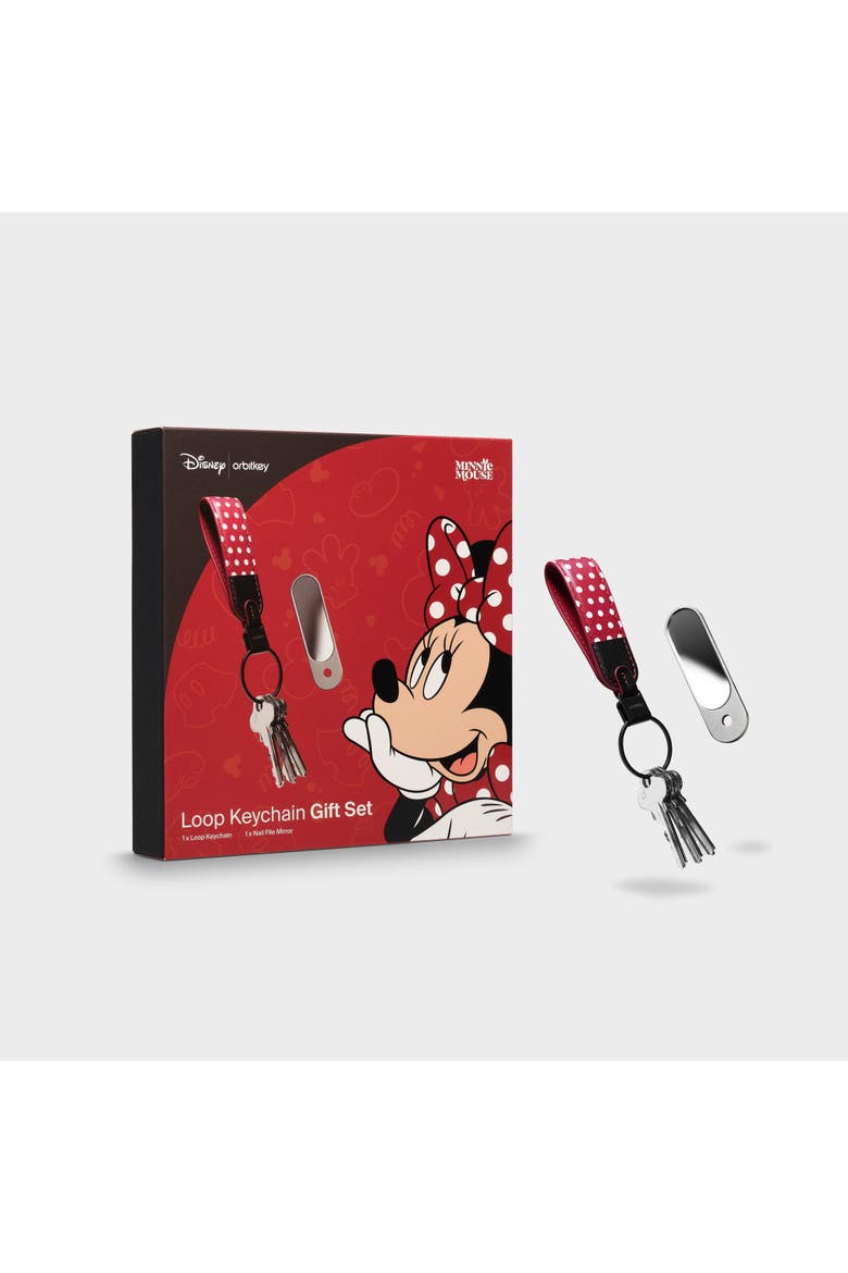 Disney Loop Keychain +  Nail File Mirror Kit, Main, color, Minnie Mouse