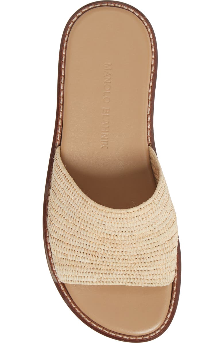 Manolo Blahnik Safina Woven Slide Sandal, Alternate, color,