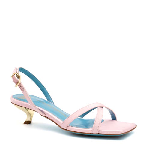 Valentina Rangoni Vulcano Halter Satin Sandal In Rosa Raso