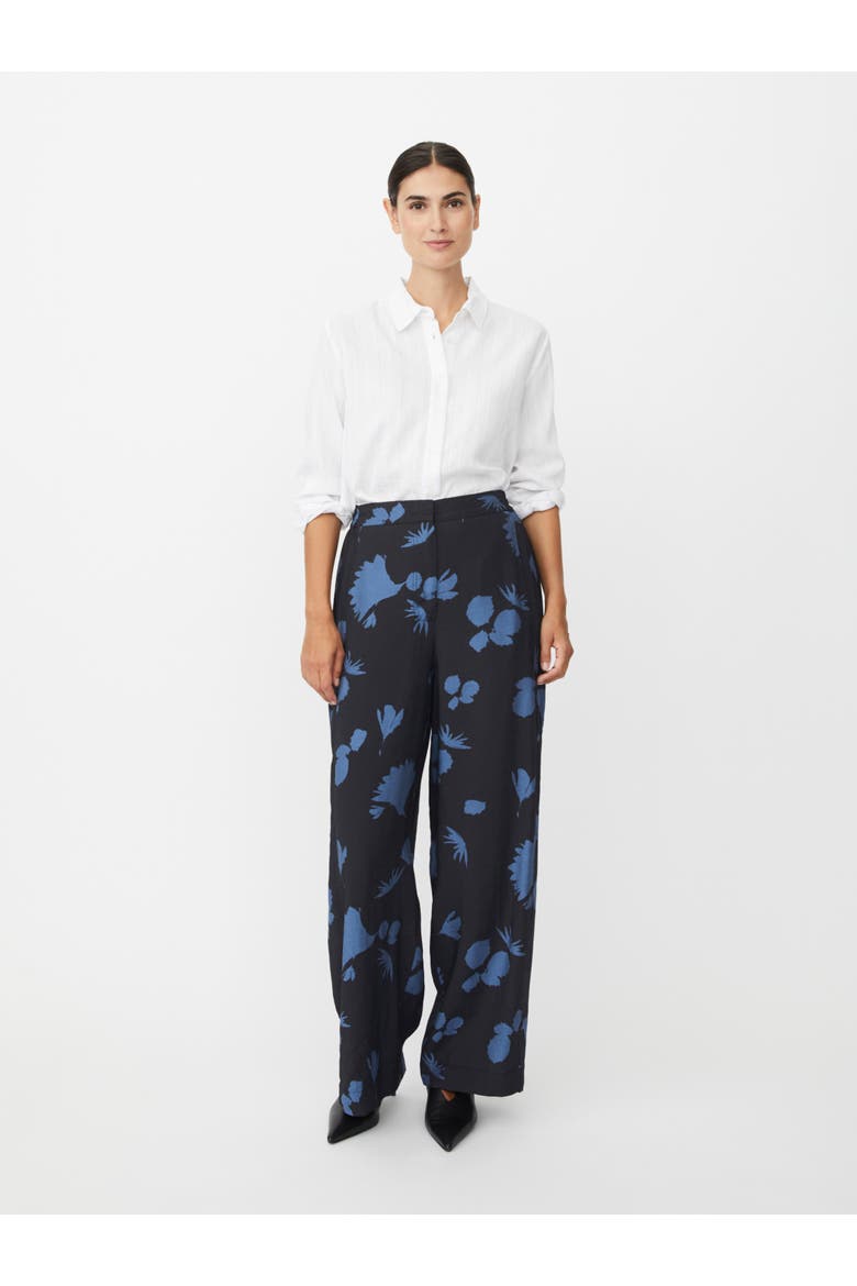 Parwanas Wide Fit Printed Pants, Alternate, color, Gray Blue