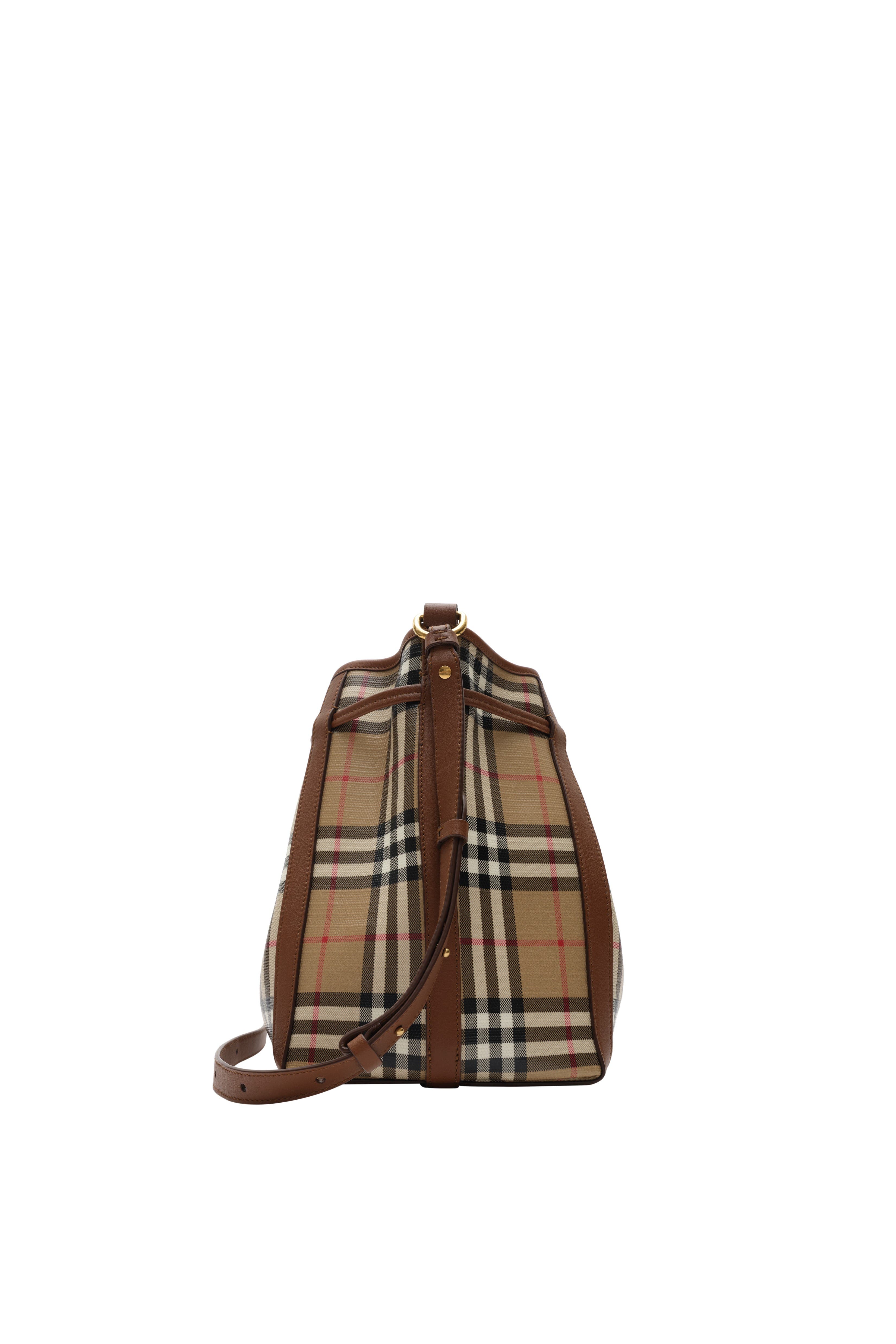 Burberry Small Check Bucket Bag, Alternate, color, Archive Beige