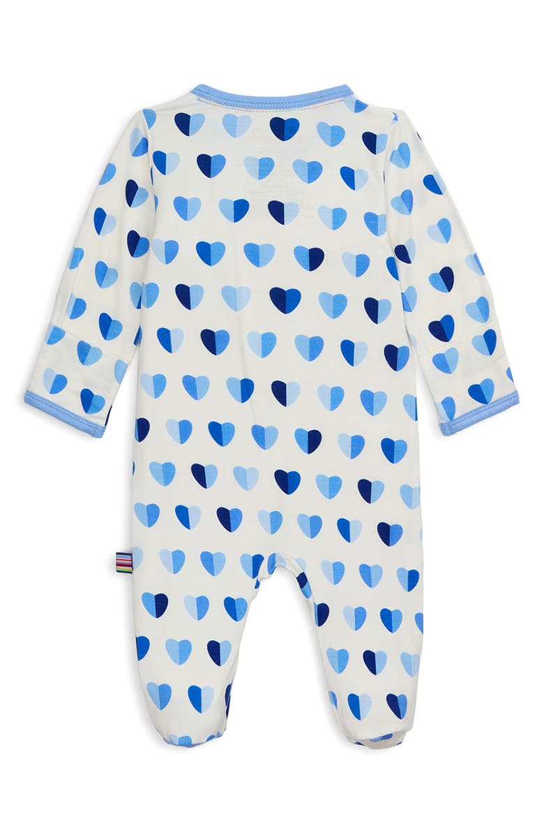 Magnetic Me Blue Hearts Magnetic Modal Footie, Alternate, color, Blue Xoxo