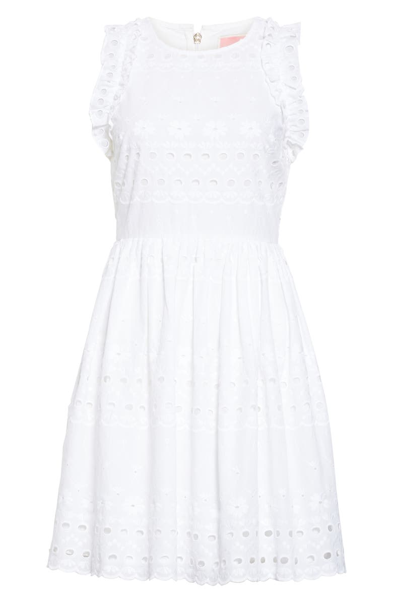 Kate Spade New York eyelet fit & flare dress, Alternate, color, 