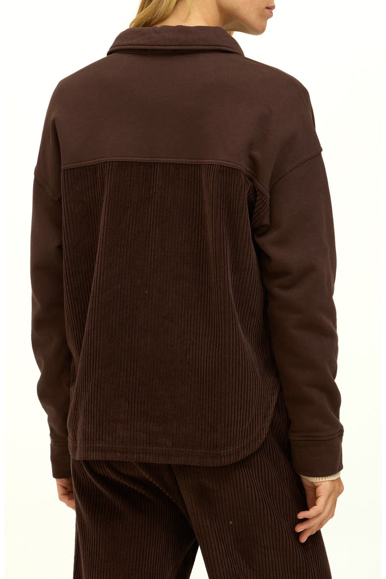 Peggy Mixed Media Shirt Jacket, Alternate, color, COCOA
