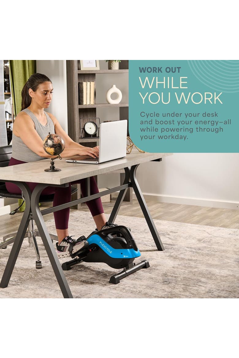 Flex Stride Under Desk Bike Pedal Mini Elliptical Exerciser, Alternate, color, Black/Blue