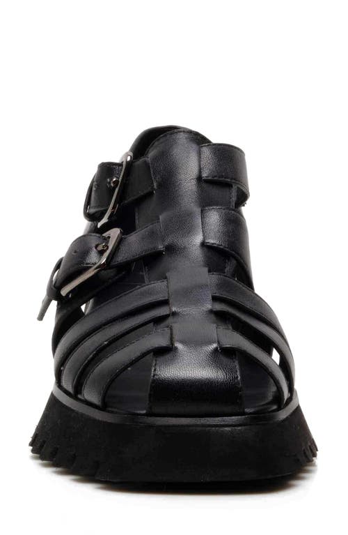 Free People Janis Fisherman Sandal In Black Leather