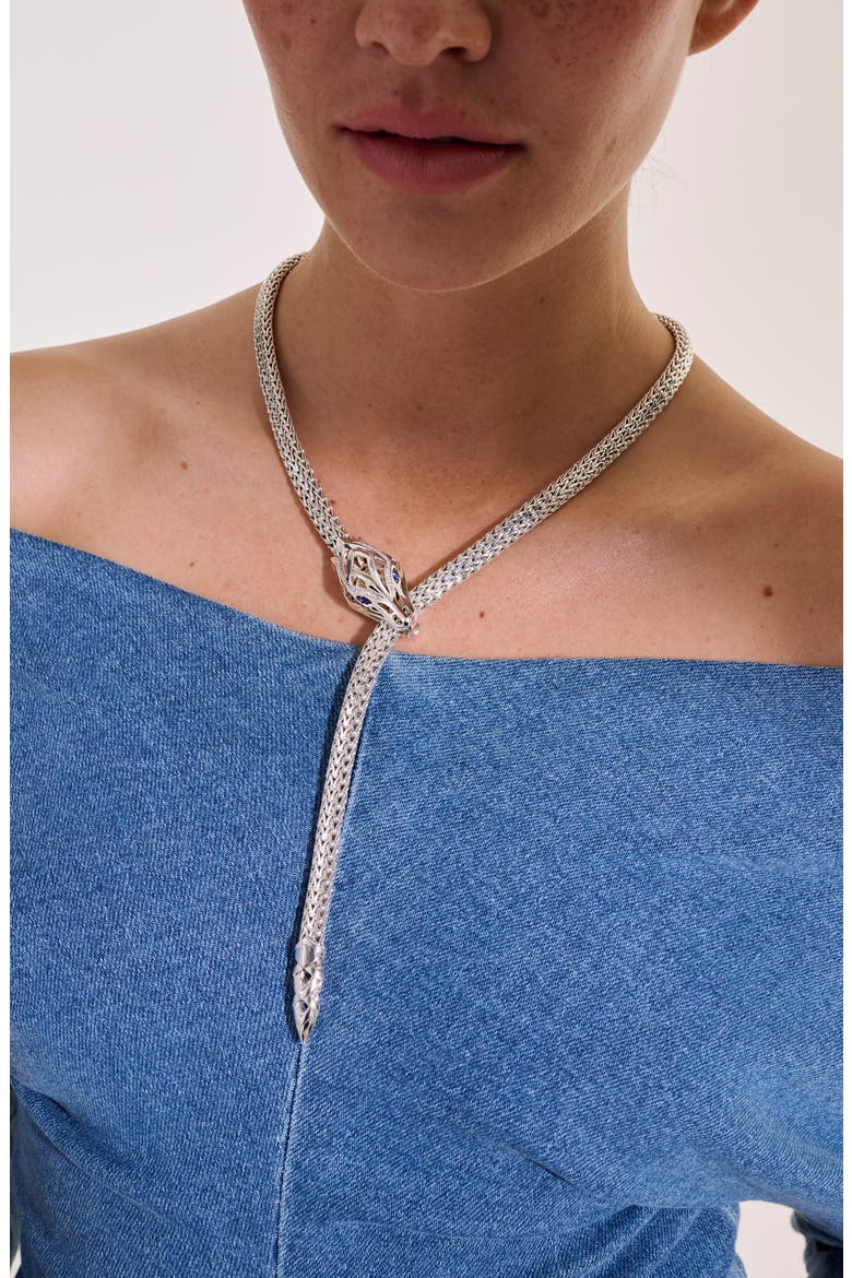 Naga Y Necklace, Sterling Silver, 7.5mm, Alternate, color, SILVER
