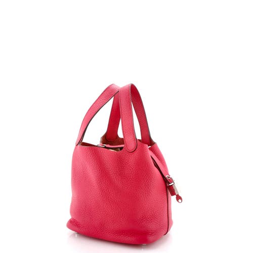 Pre-owned Hermes Hermes Picotin Lock Bag Clemence Pm In Pink
