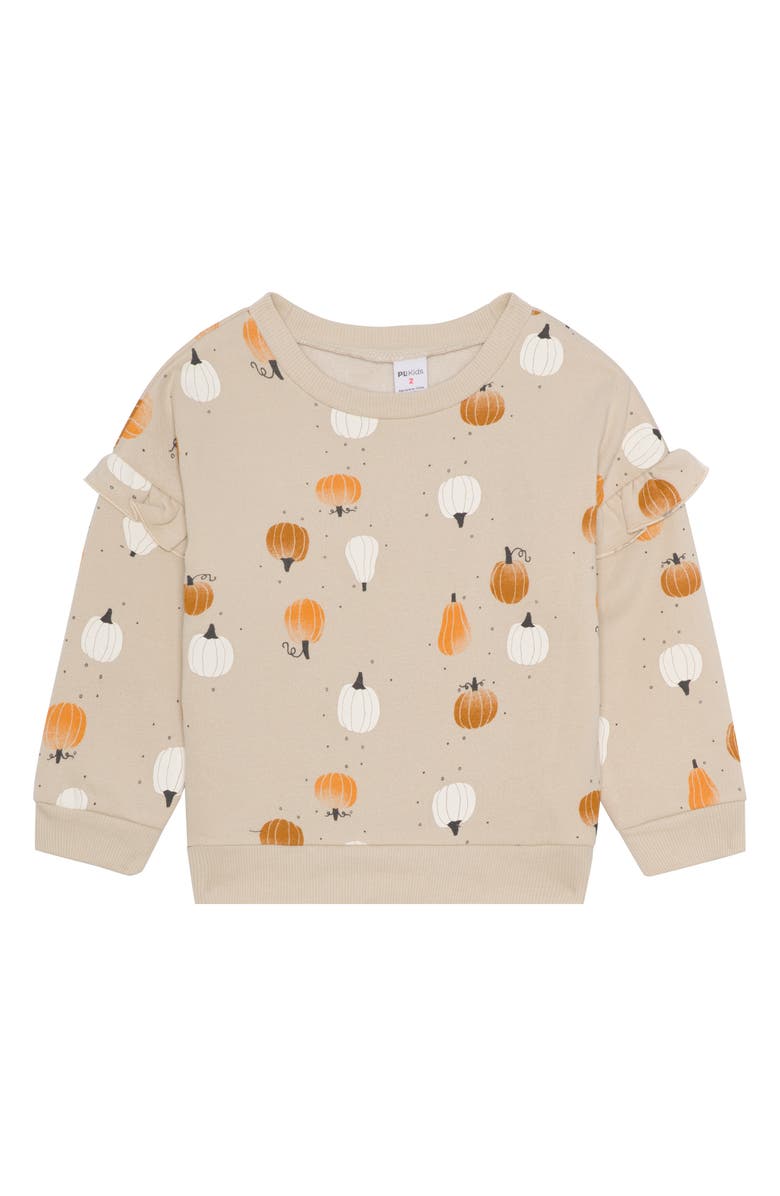 Petit Lem Kids' Print Sweatshirt & Sweatpants Set, Alternate, color, Pumpkin