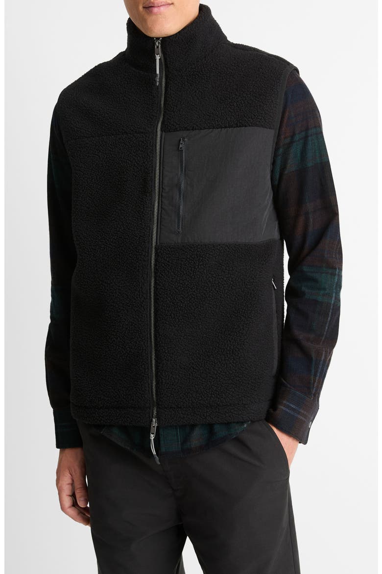 Fleece Vest, Main, color, BLACK
