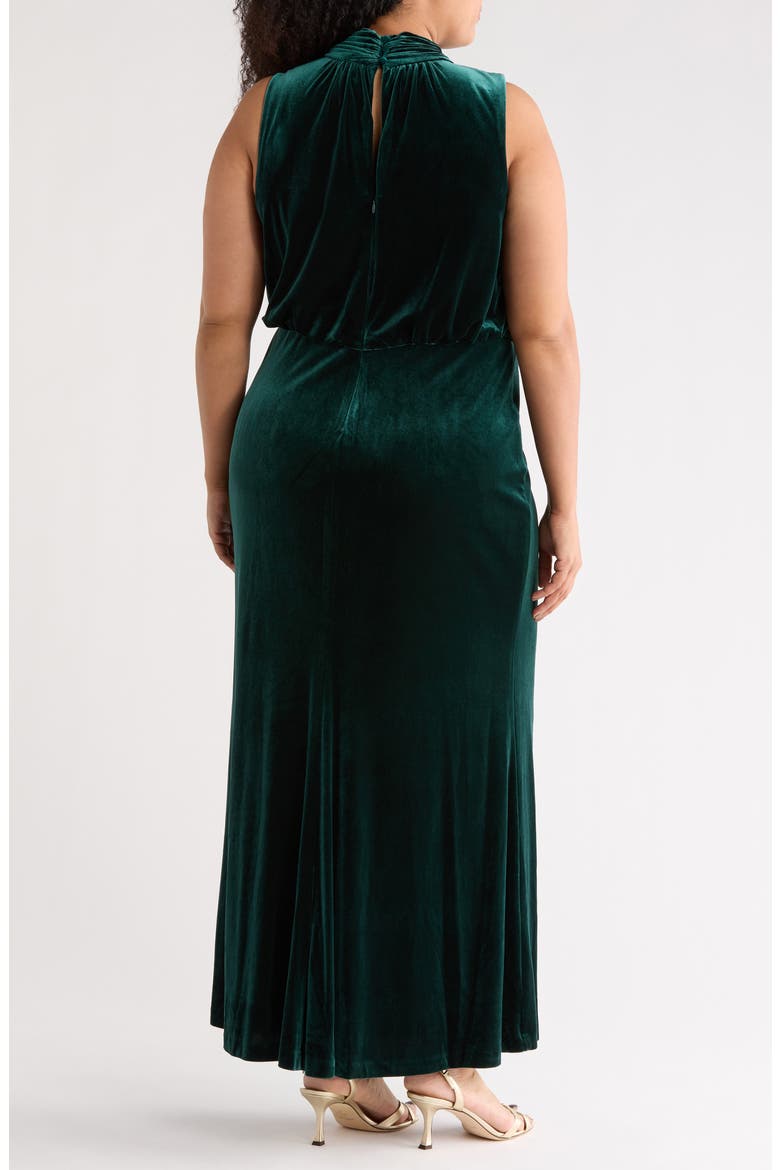 Mock Neck Sleeveless Gown, Alternate, color, HUNTER