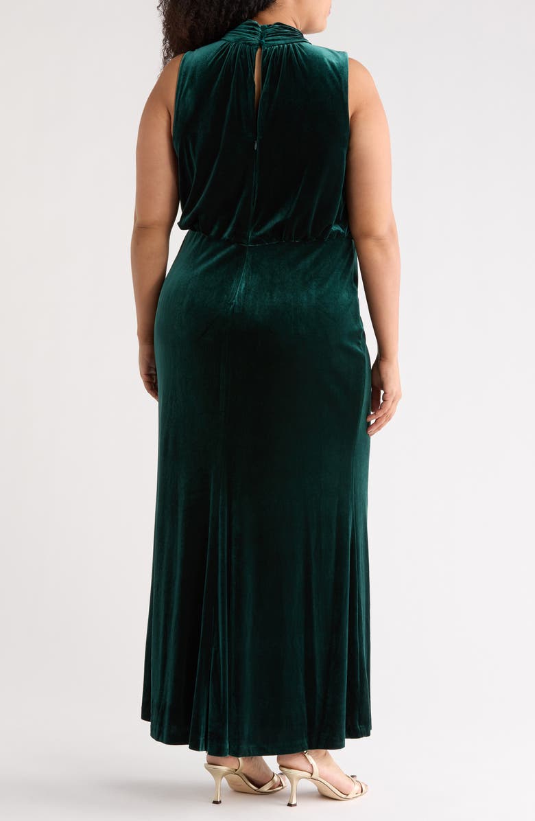 Eliza J Mock Neck Sleeveless Gown, Alternate, color, Hunter