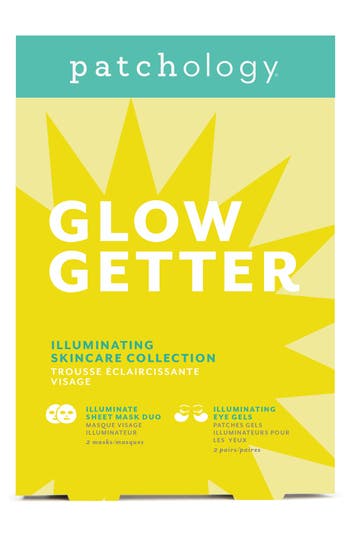Patchology Glow-getter Illuminate Sheet Mask & Eye Gels Kit $20 Value In Transparent