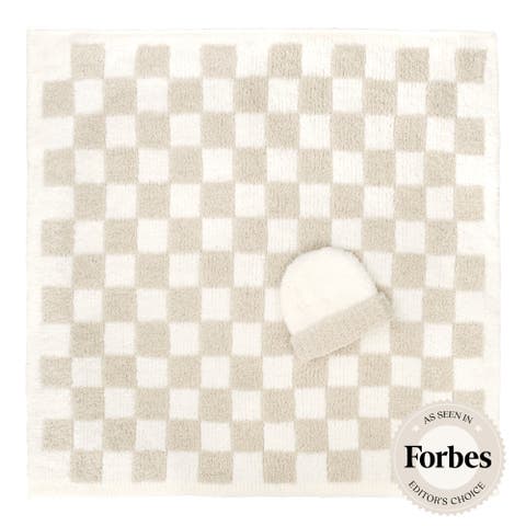 Baby Blanket - Check w/ Cap - Chenilla Cloud