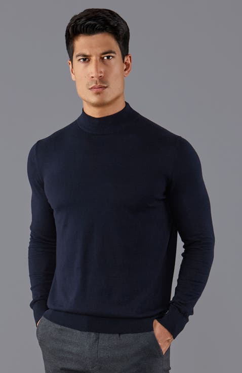 Cotton Mock Turtle Neck Sweater