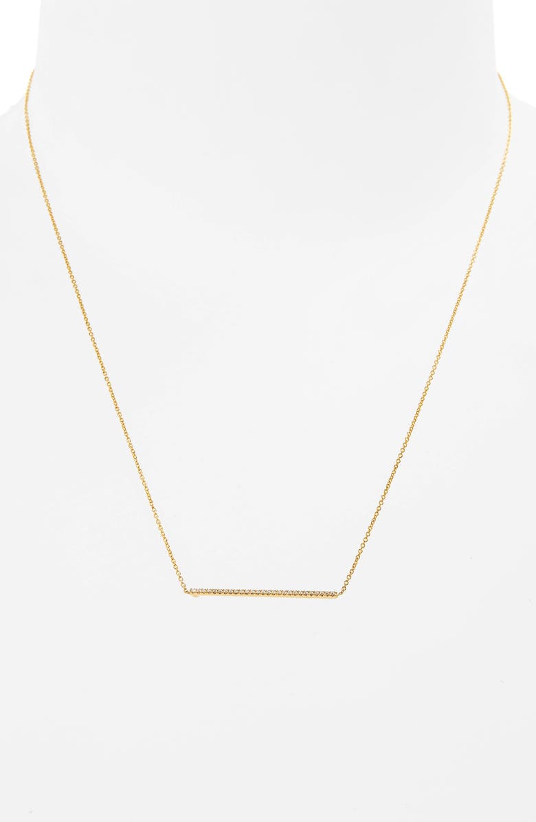 Roberto Coin Tiny Treasures Diamond Bar Necklace, Alternate, color, 
