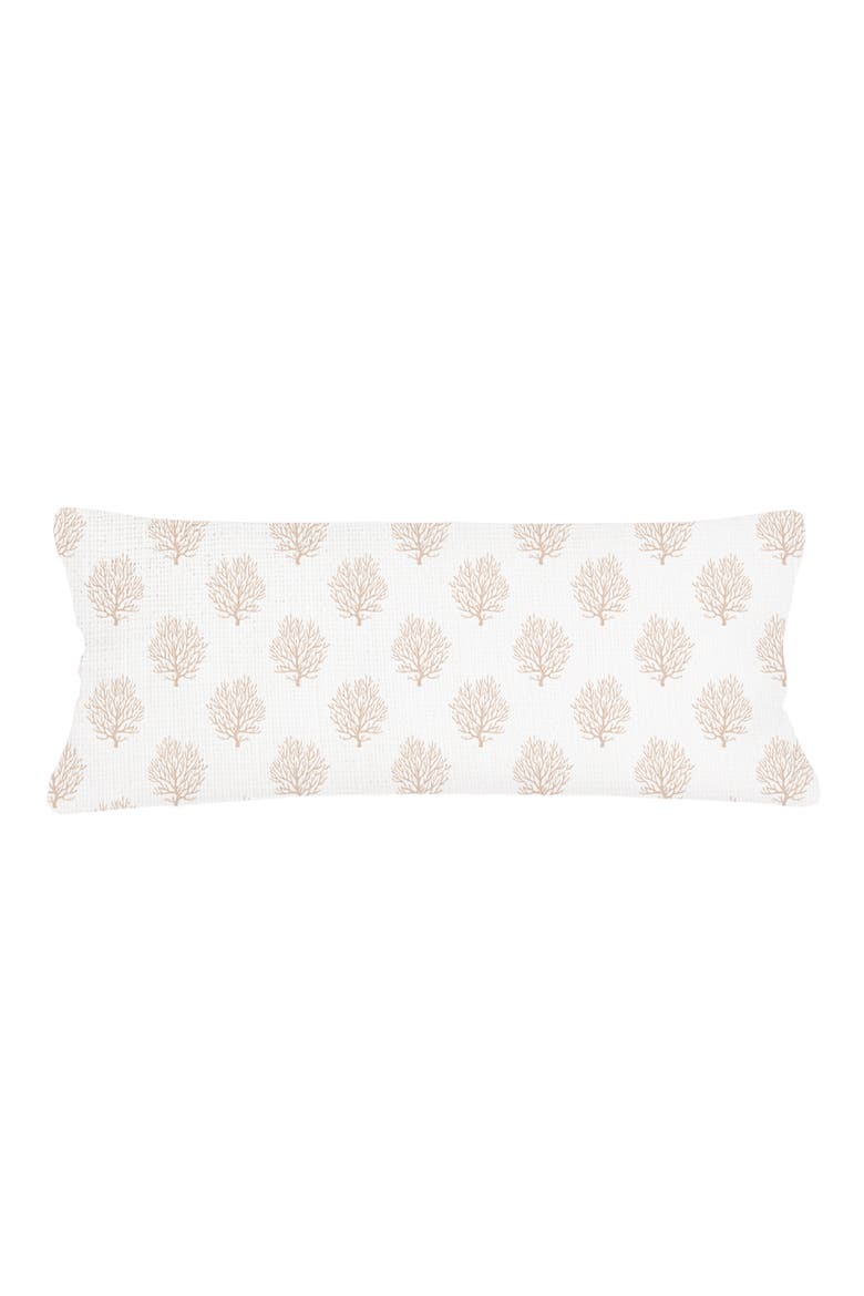 Ocean Coral Linen Pillow with Down Insert, Alternate, color, Beige