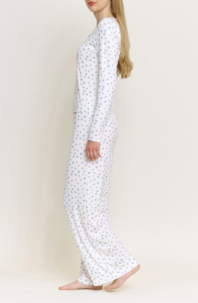 Honeydew Blissful Pointelle Pajamas, Alternate, color, Ivory Ditsy