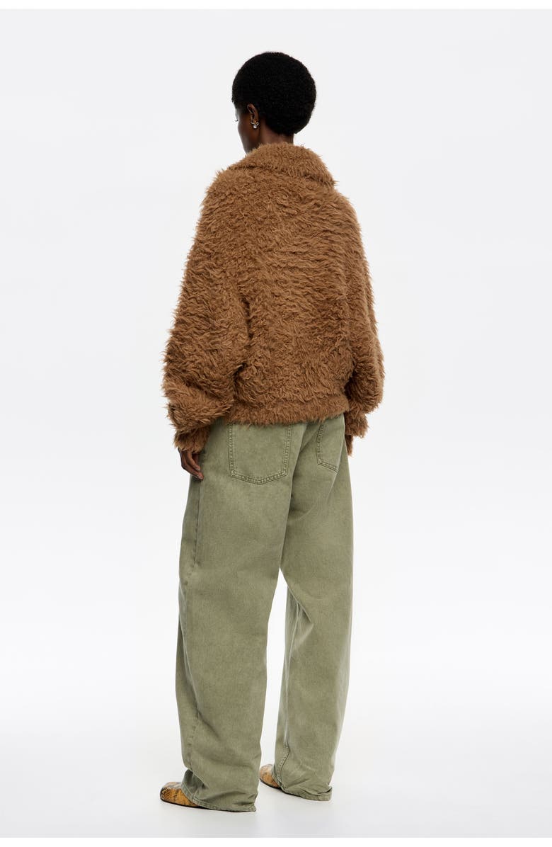Bimba y Lola Alpaca Fur Cardigan, Alternate, color, Toffee