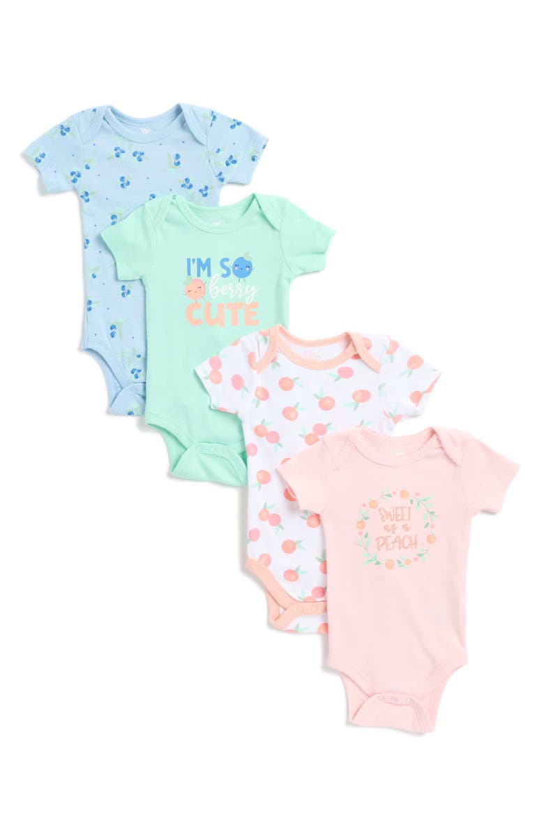 KOALA BABY Assorted 4-Pack Bodysuit Set, Main, color, 