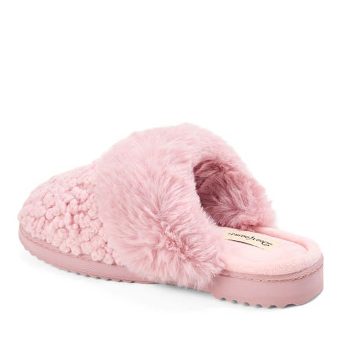 Dearfoams Womens Claire Cable Knit Chenille Clog House Slipper In Pink
