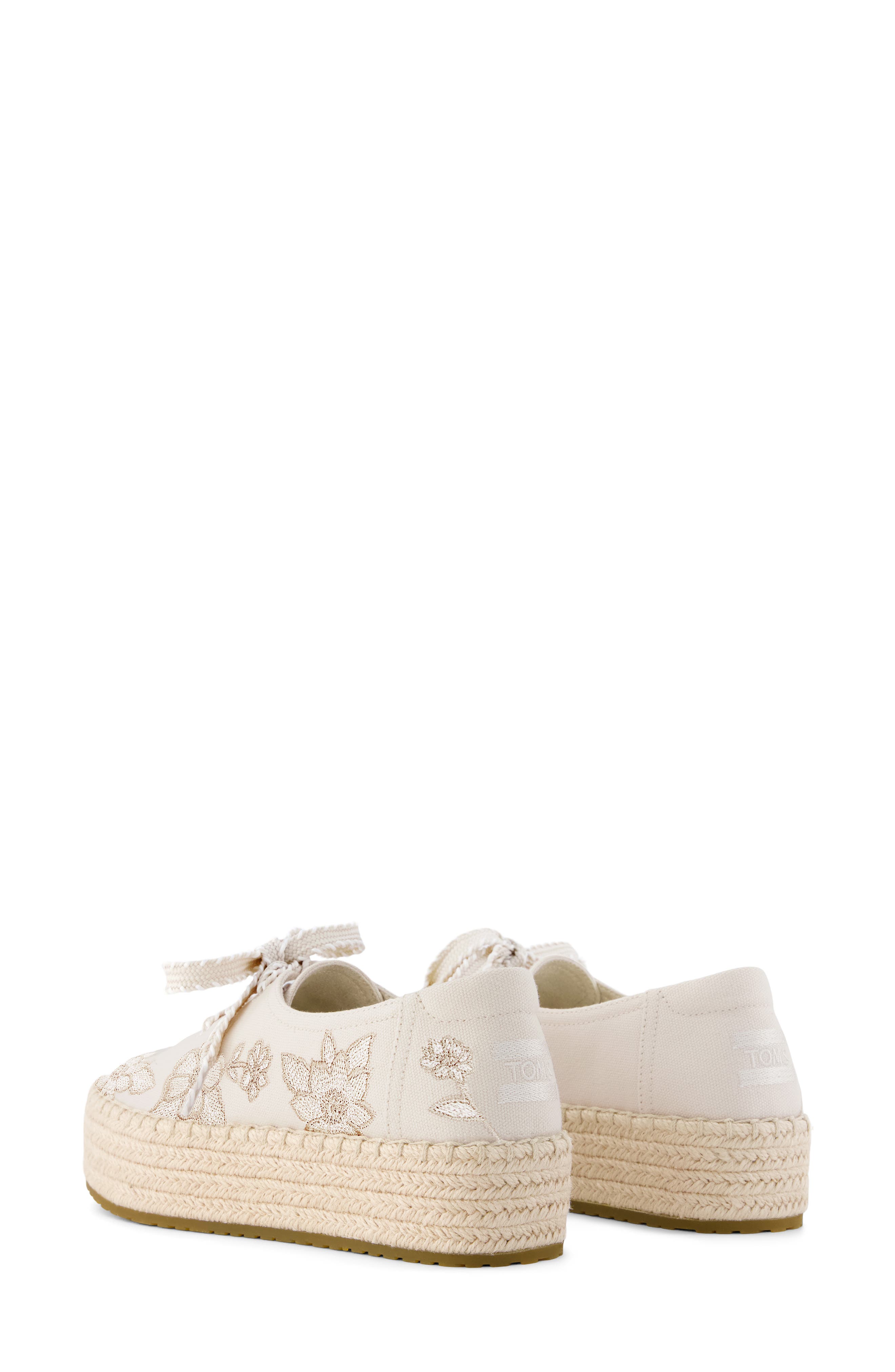 Valencia Lace-Up Platform Espadrille, Alternate, color, NATURAL FLORAL BEIGE
