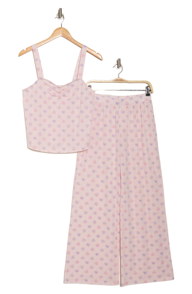 Honeydew Shine Bright Camisole Long Pajamas, Alternate, color, Pink Salty Ditsy